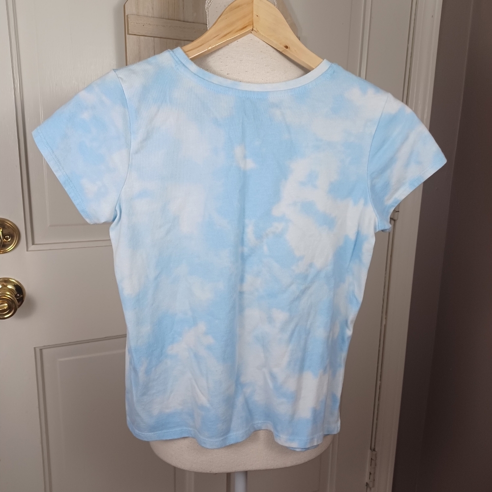 Star Wars Baby Yoda Kids Tie Dye Kids T-Shirt Blue Large 10-12 *LIGHT WEAR* - Picture 2 of 7